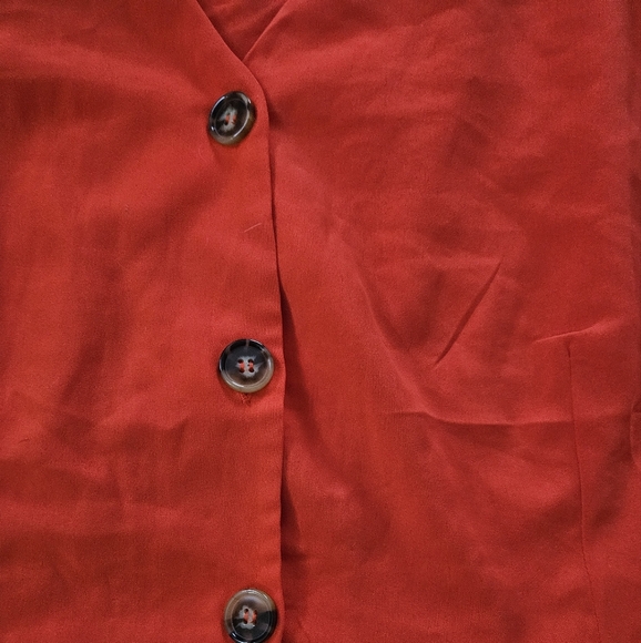 Boohoo Women's Red Button-Down Top Size 20 - Picture 3 of 7